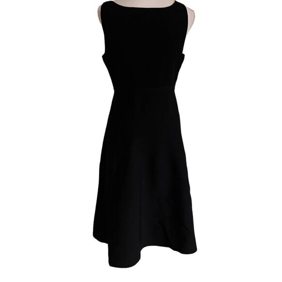 THEORY Stretch-crepe wrinkle resistant midi dress in Black Large MSRP $425 - Picture 3 of 10